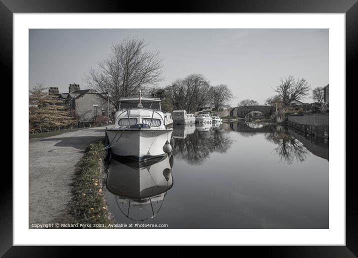 Reflections on the Lancaster Canal Framed Mounted Print by Richard Perks