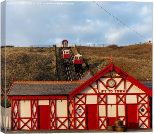 Saltburn Cliff Lift Canvas Print by Kevin Winter
