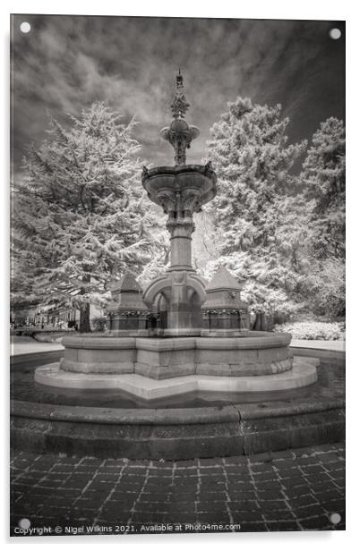 Hitchman Memorial Fountain in Infrared Acrylic by Nigel Wilkins