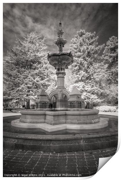 Hitchman Memorial Fountain in Infrared Print by Nigel Wilkins