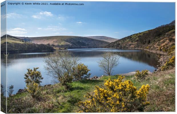 View from  Meldon reservoir dam Canvas Print by Kevin White