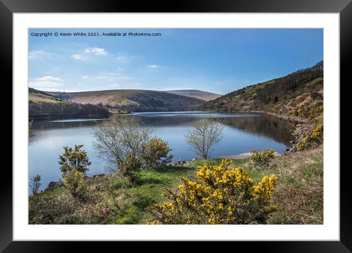 View from  Meldon reservoir dam Framed Mounted Print by Kevin White