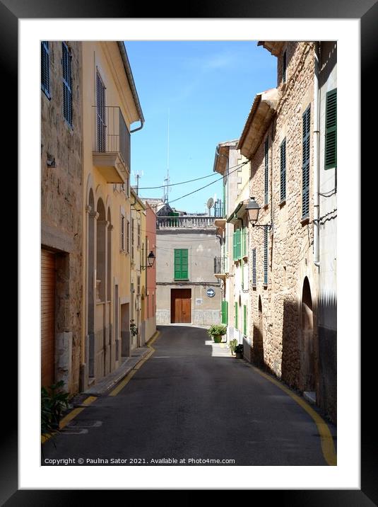 Narrow streets of Alcudia. Majorca Framed Mounted Print by Paulina Sator