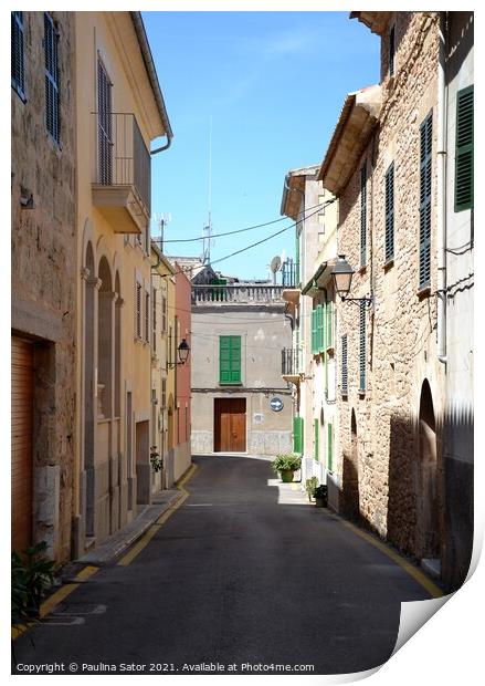 Narrow streets of Alcudia. Majorca Print by Paulina Sator