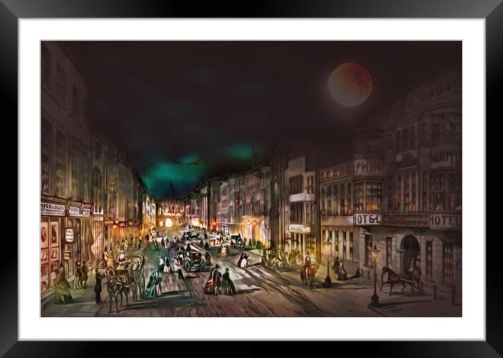 SOUTHAMPTON BELOW BAR NIGHT SCENE Framed Mounted Print by LG Wall Art