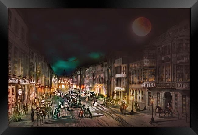 SOUTHAMPTON BELOW BAR NIGHT SCENE Framed Print by LG Wall Art