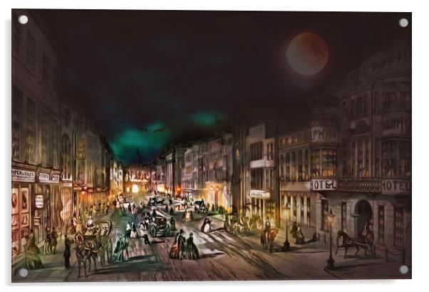 SOUTHAMPTON BELOW BAR NIGHT SCENE Acrylic by LG Wall Art