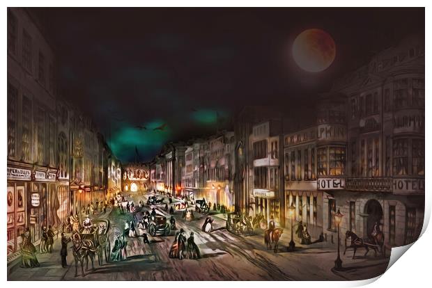 SOUTHAMPTON BELOW BAR NIGHT SCENE Print by LG Wall Art