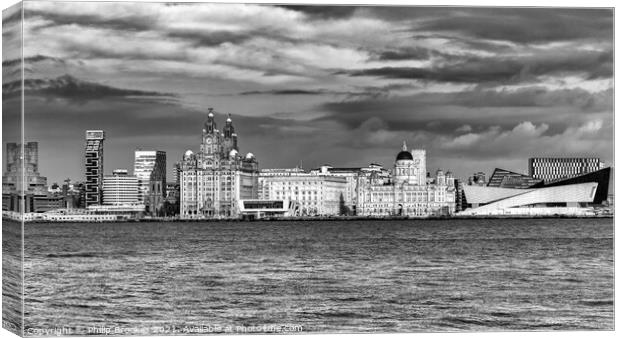 Liverpool Skyline Canvas Print by Philip Brookes