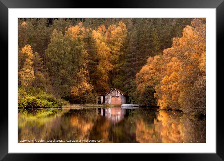 The Boathouse Framed Mounted Print by John Russell