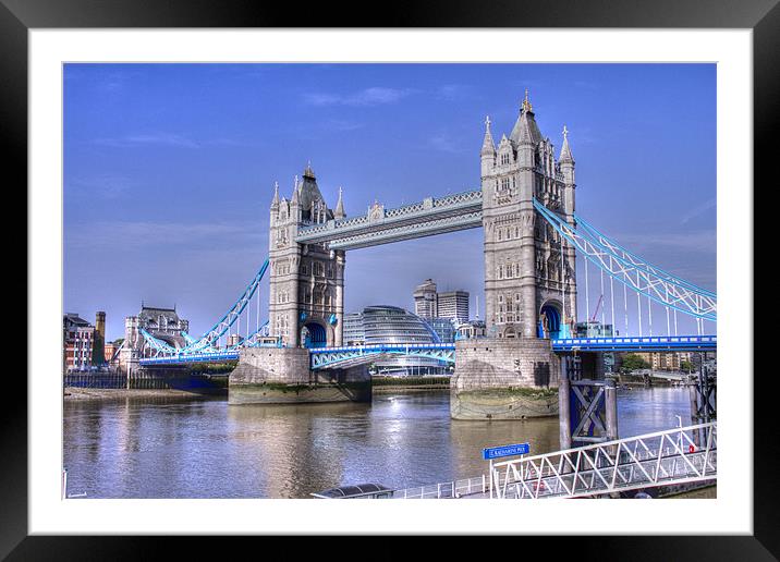 Tower Bridge with the GLA offices Framed Mounted Print by David French