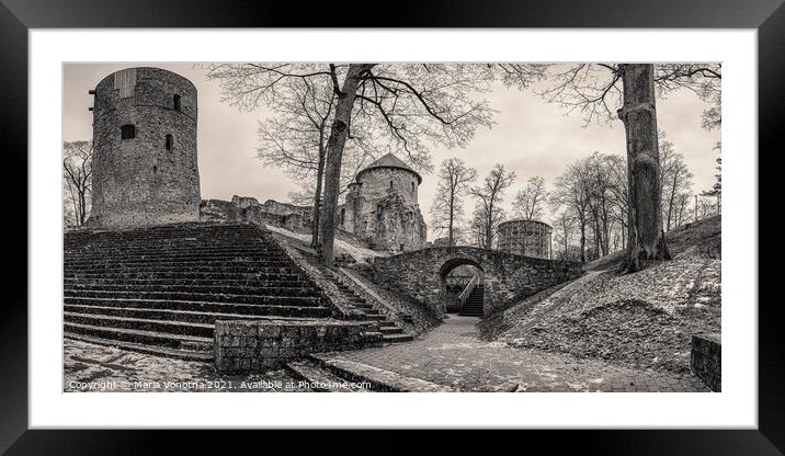 Old medieval stone castle Framed Mounted Print by Maria Vonotna