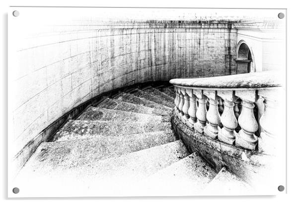 Steps and Arch Mono 3 Acrylic by Ian Johnston  LRPS