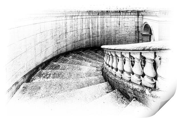 Steps and Arch Mono 3 Print by Ian Johnston  LRPS