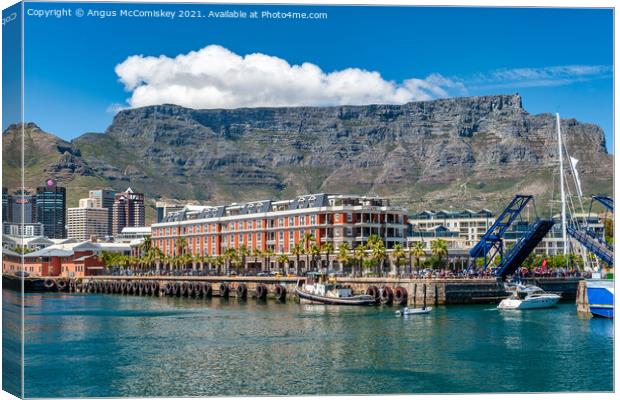 Table Mountain from Victoria and Alfred Waterfront Canvas Print by Angus McComiskey