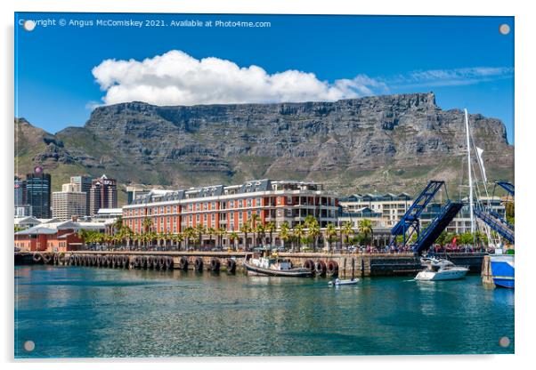 Table Mountain from Victoria and Alfred Waterfront Acrylic by Angus McComiskey
