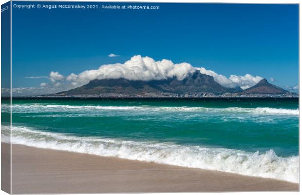 Table Mountain and Lion’s Head from Bloubergstrand Canvas Print by Angus McComiskey