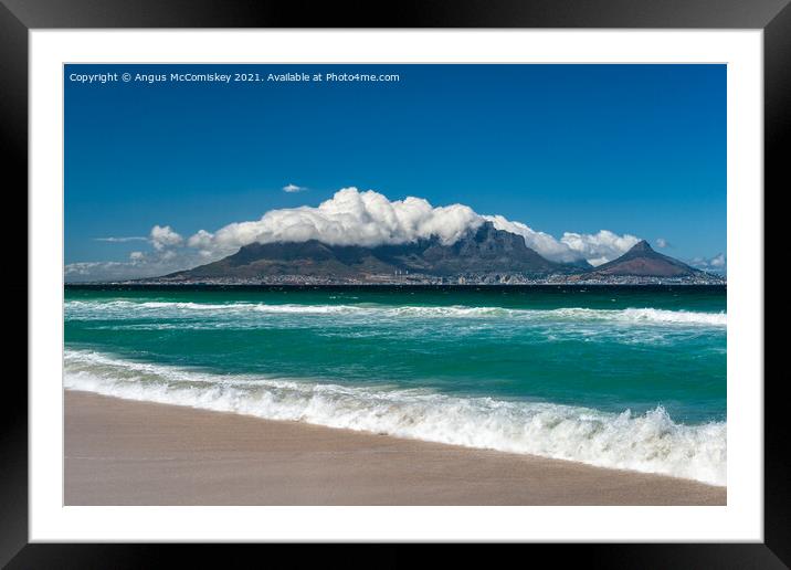Table Mountain and Lion’s Head from Bloubergstrand Framed Mounted Print by Angus McComiskey