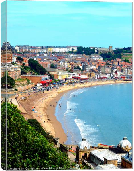  portrait of Scarborough in Yorkshire, UK. Canvas Print by john hill