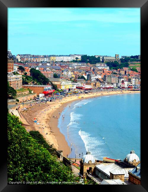  portrait of Scarborough in Yorkshire, UK. Framed Print by john hill