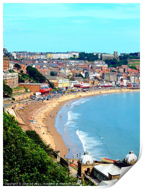  portrait of Scarborough in Yorkshire, UK. Print by john hill