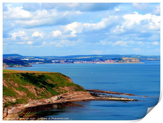 Coastline at Scarborough in Yorkshire. Print by john hill