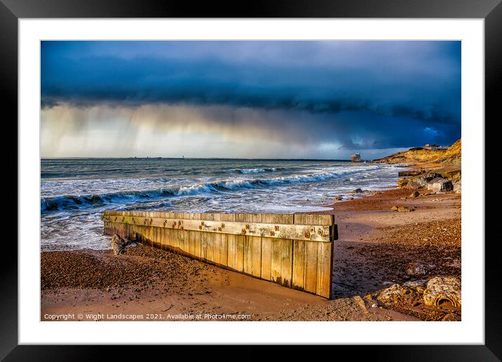 Passing Shower At Colwell Bay Framed Mounted Print by Wight Landscapes
