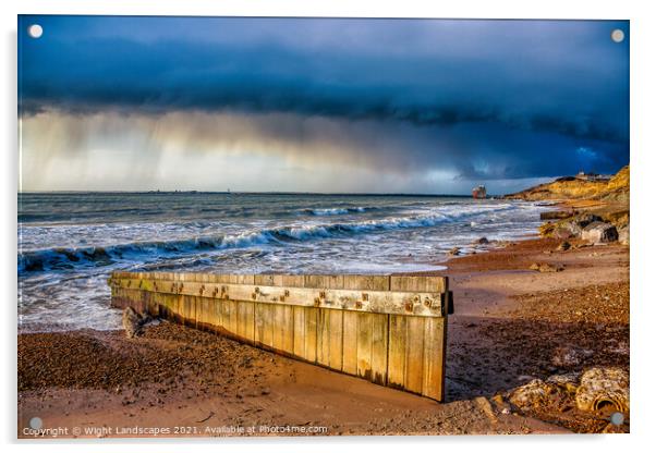 Passing Shower At Colwell Bay Acrylic by Wight Landscapes