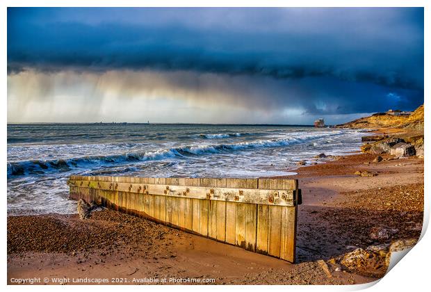 Passing Shower At Colwell Bay Print by Wight Landscapes