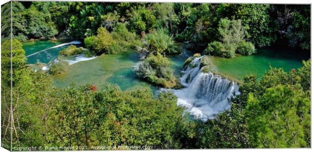  Krka Waterfalls Croatia Canvas Print by Diana Mower