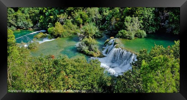  Krka Waterfalls Croatia Framed Print by Diana Mower