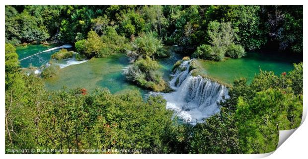  Krka Waterfalls Croatia Print by Diana Mower