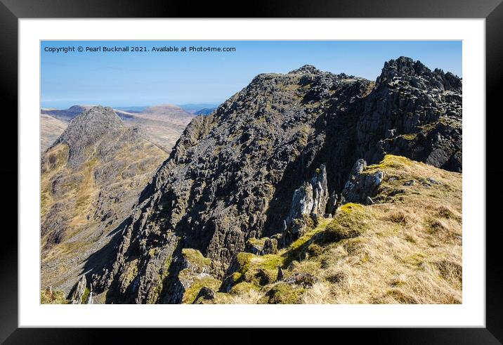 Bristly Ridge on Glyder Fach Snowdonia Framed Mounted Print by Pearl Bucknall