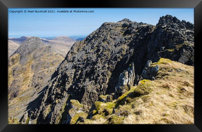 Bristly Ridge on Glyder Fach Snowdonia Framed Print by Pearl Bucknall