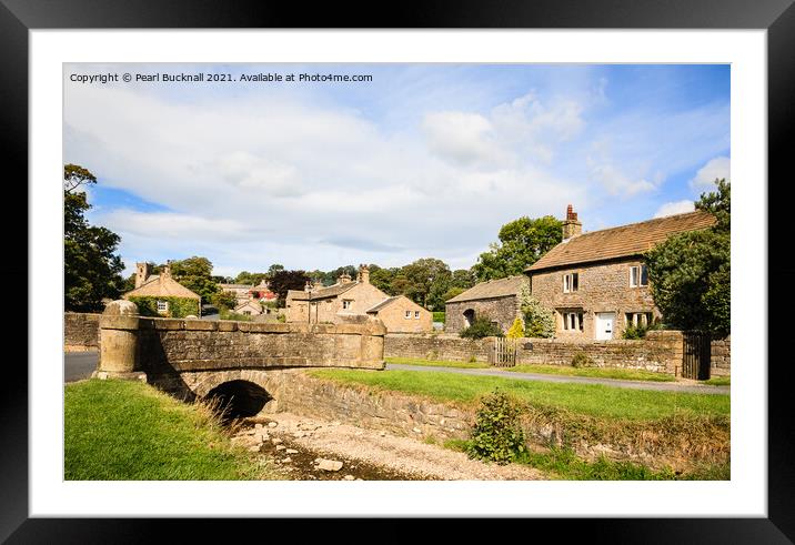 Downham Village and Beck in Lancashire Framed Mounted Print by Pearl Bucknall