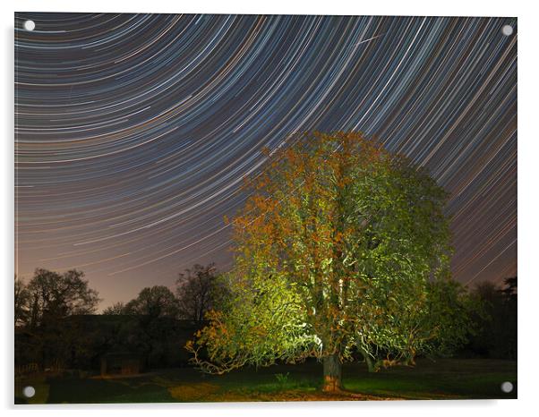 Spinning startrail and Meteor Acrylic by mark humpage