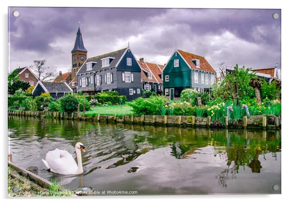 Dutch Village Marken Acrylic by Maria Vonotna