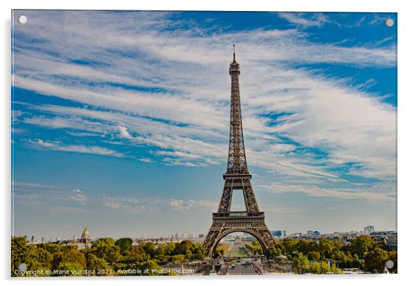 Eiffel Tower Acrylic by Maria Vonotna