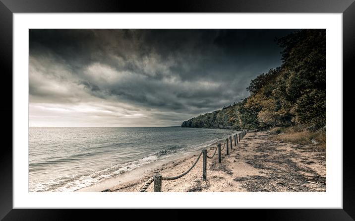 Dark Skies over the beach Framed Mounted Print by Ian Johnston  LRPS