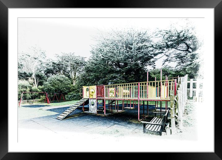 Outdoor play area under lockdown Framed Mounted Print by Ian Johnston  LRPS