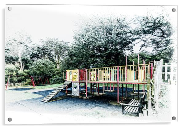 Outdoor play area under lockdown Acrylic by Ian Johnston  LRPS