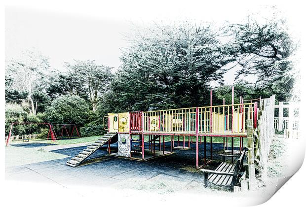 Outdoor play area under lockdown Print by Ian Johnston  LRPS