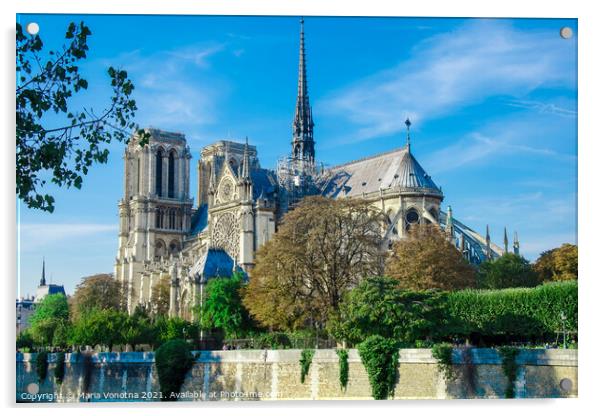 Notre-Dame de Paris Acrylic by Maria Vonotna