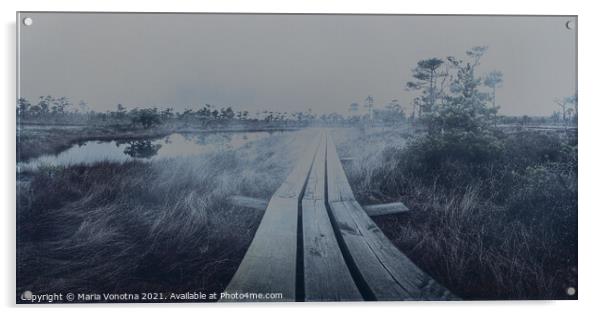Foggy swamp Acrylic by Maria Vonotna