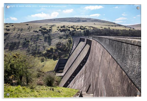 Meldon reservoir dam Acrylic by Kevin White