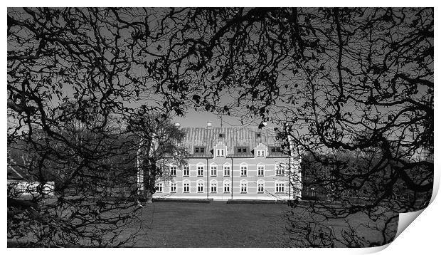Helsingborg Palsjo Castle Monochromatic Edit Print by Antony McAulay
