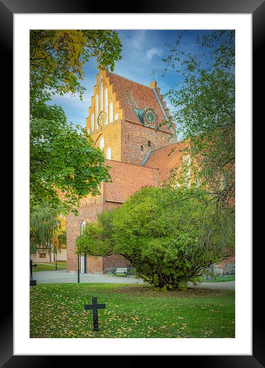 Solvesborg Saint Nicolai Church Graves View Framed Mounted Print by Antony McAulay