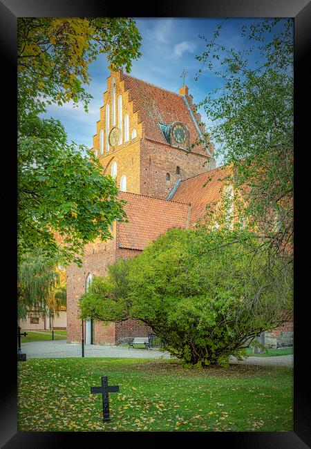Solvesborg Saint Nicolai Church Graves View Framed Print by Antony McAulay