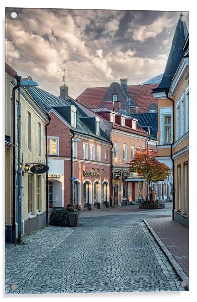 Solvesborg Street Scene Acrylic by Antony McAulay