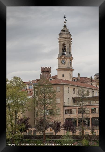 Clock Tower of Ivrea Italy  Framed Print by Fabrizio Malisan